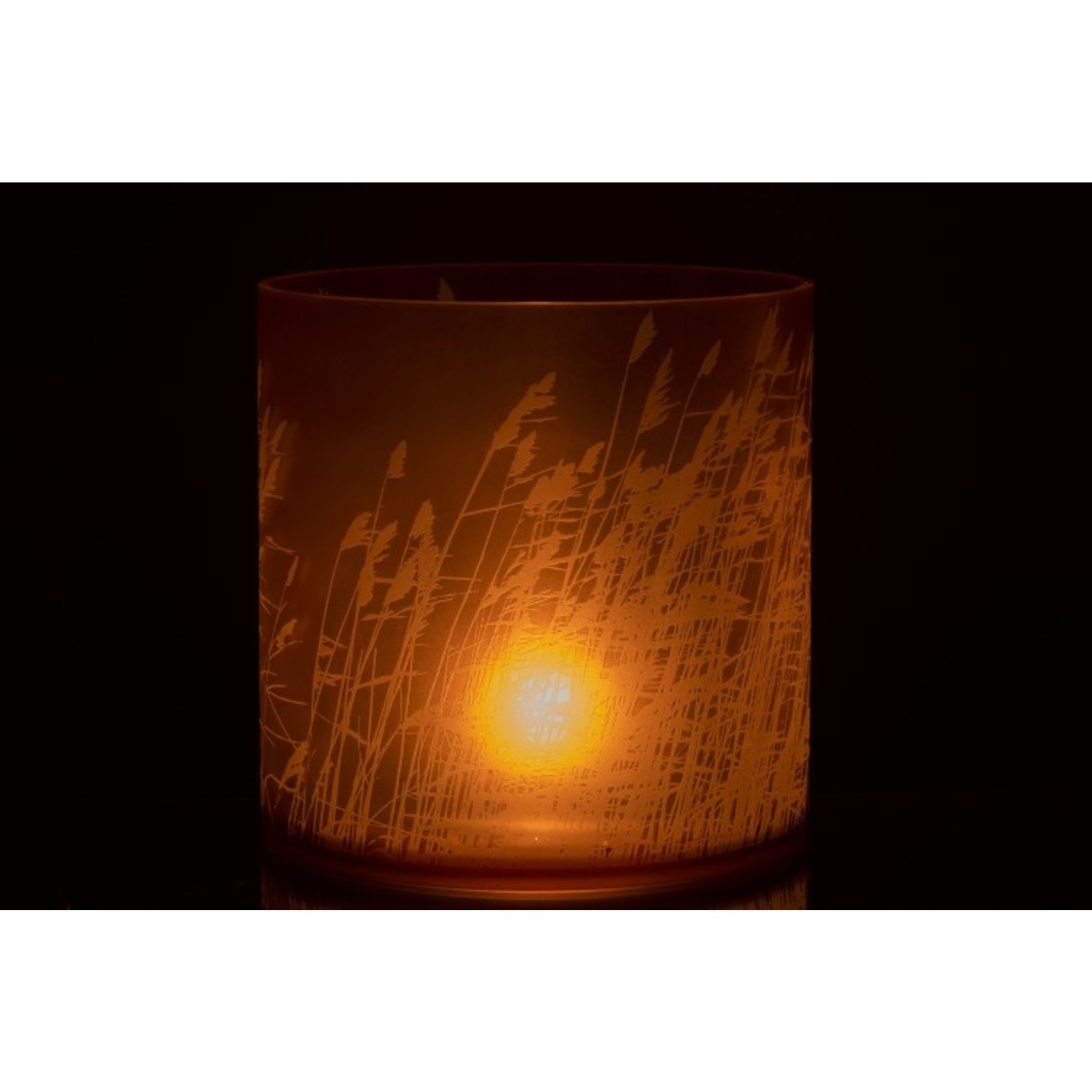 J-Line Tealight Holder Glass Cylinder Barley - Extra Large