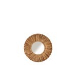 J-Line Wall Mirror Round Water Hyacinth Brown - Small