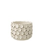 Flowerpot Ceramic Shells Motif - White