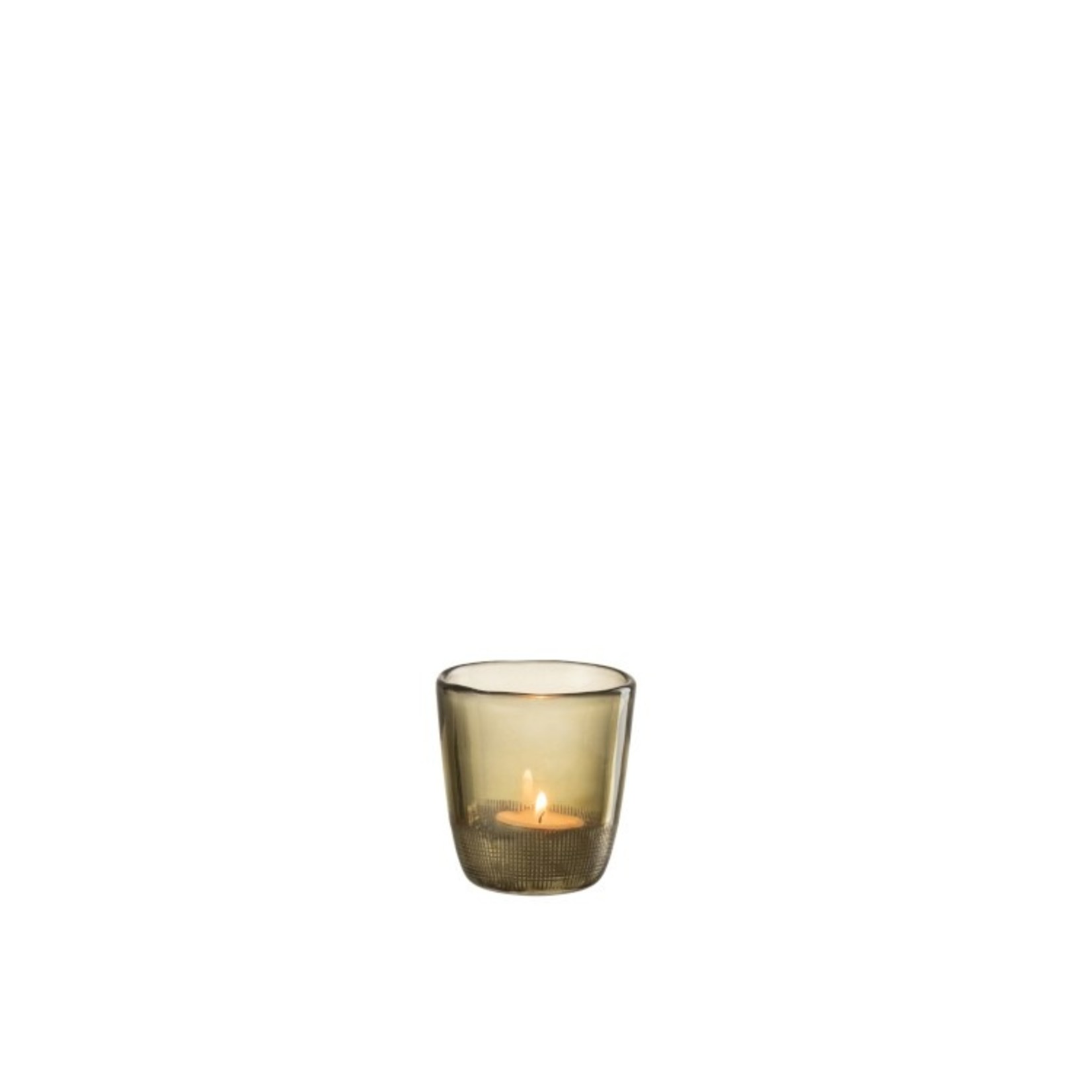 J-Line Tealight holder Glass Transparent Green - Small