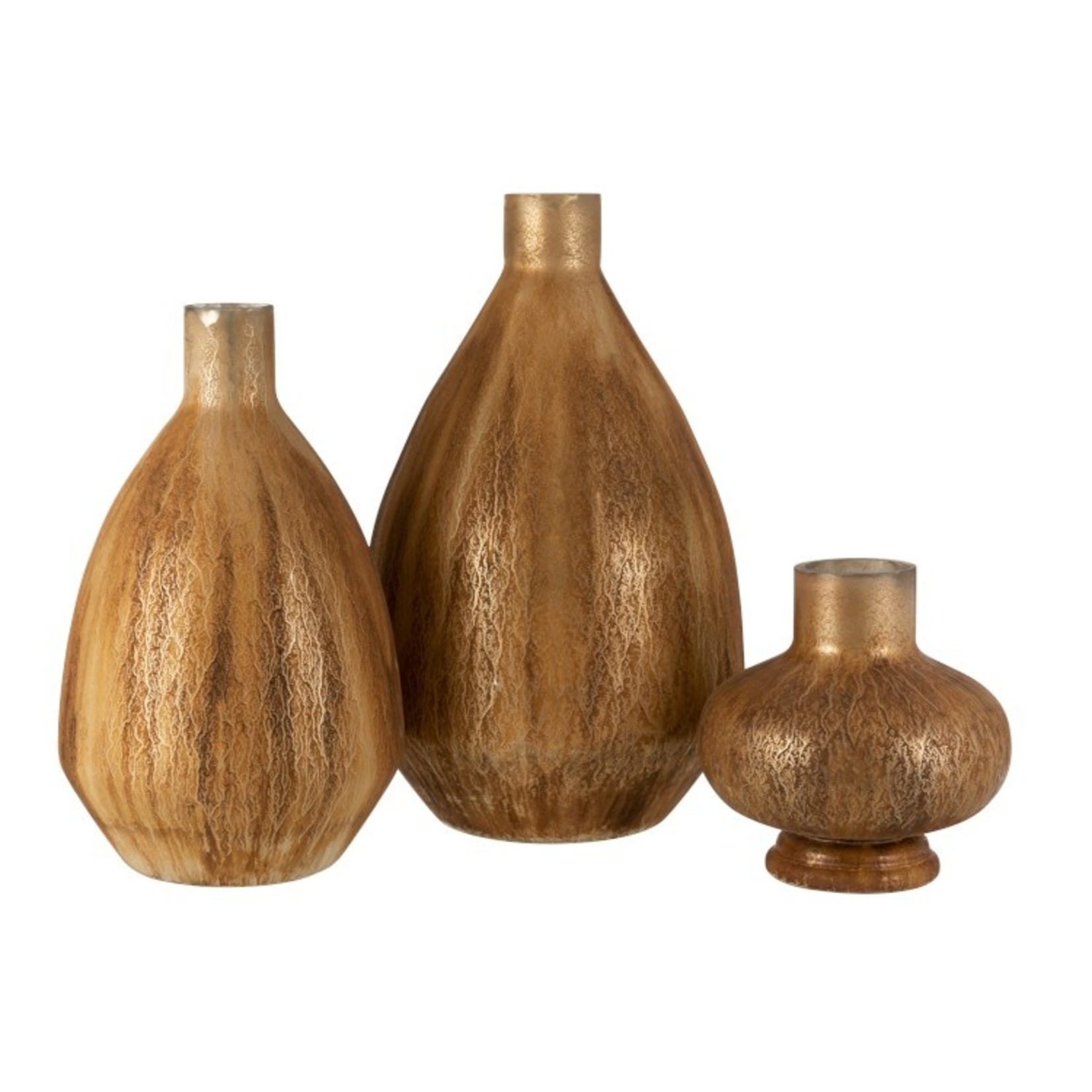 J-Line Bottles Vase Glass Grains Antique Brown - Large