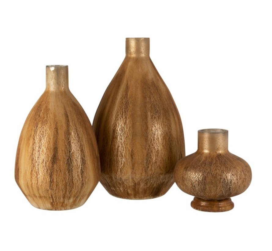 Bottles Vase Glass Grains Antique Brown - Large