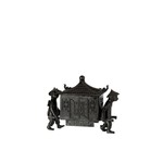 J-Line Decoration jewelery box Monkeys With Oriental Temple - Black