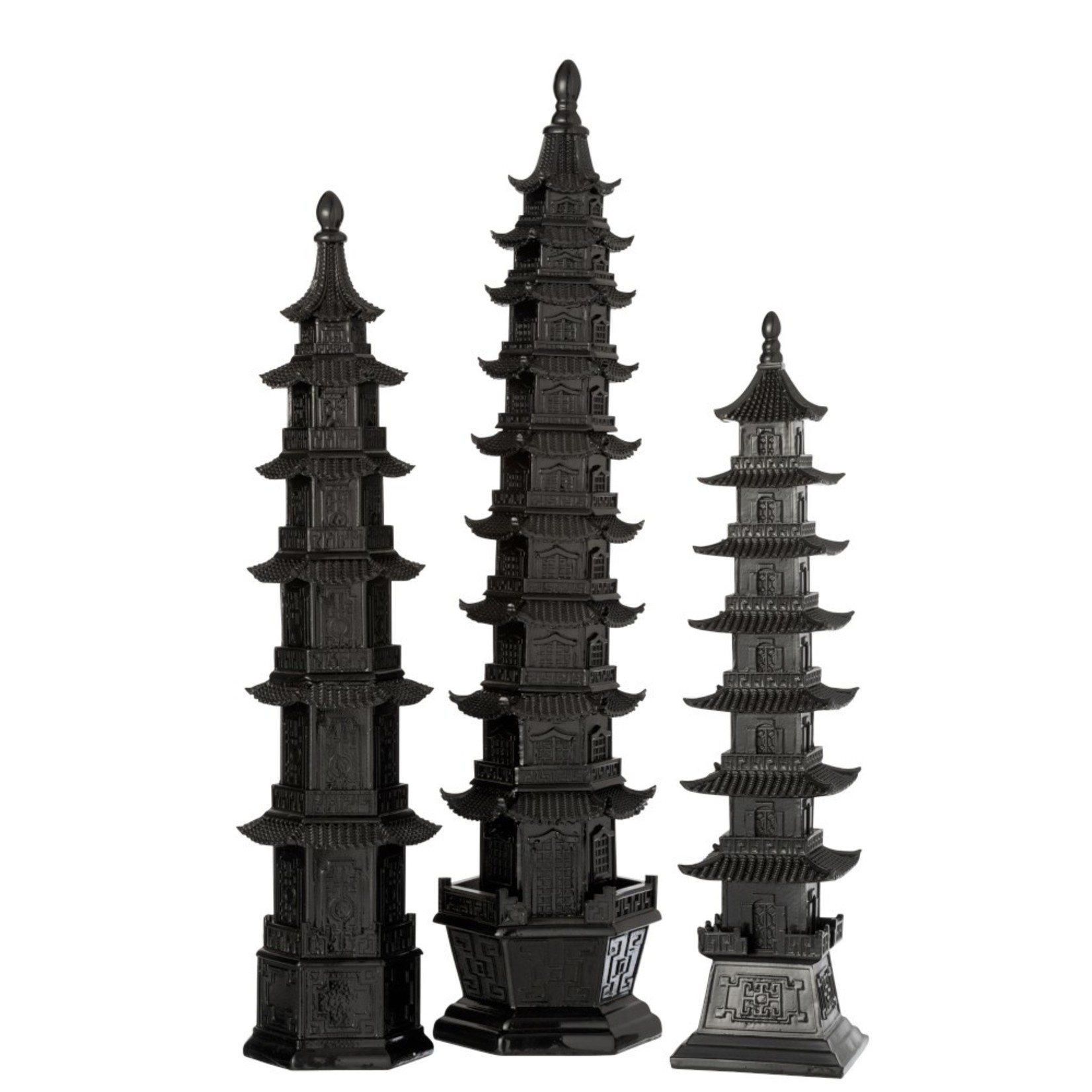 J-Line Decoration Oriental temple Black - Small