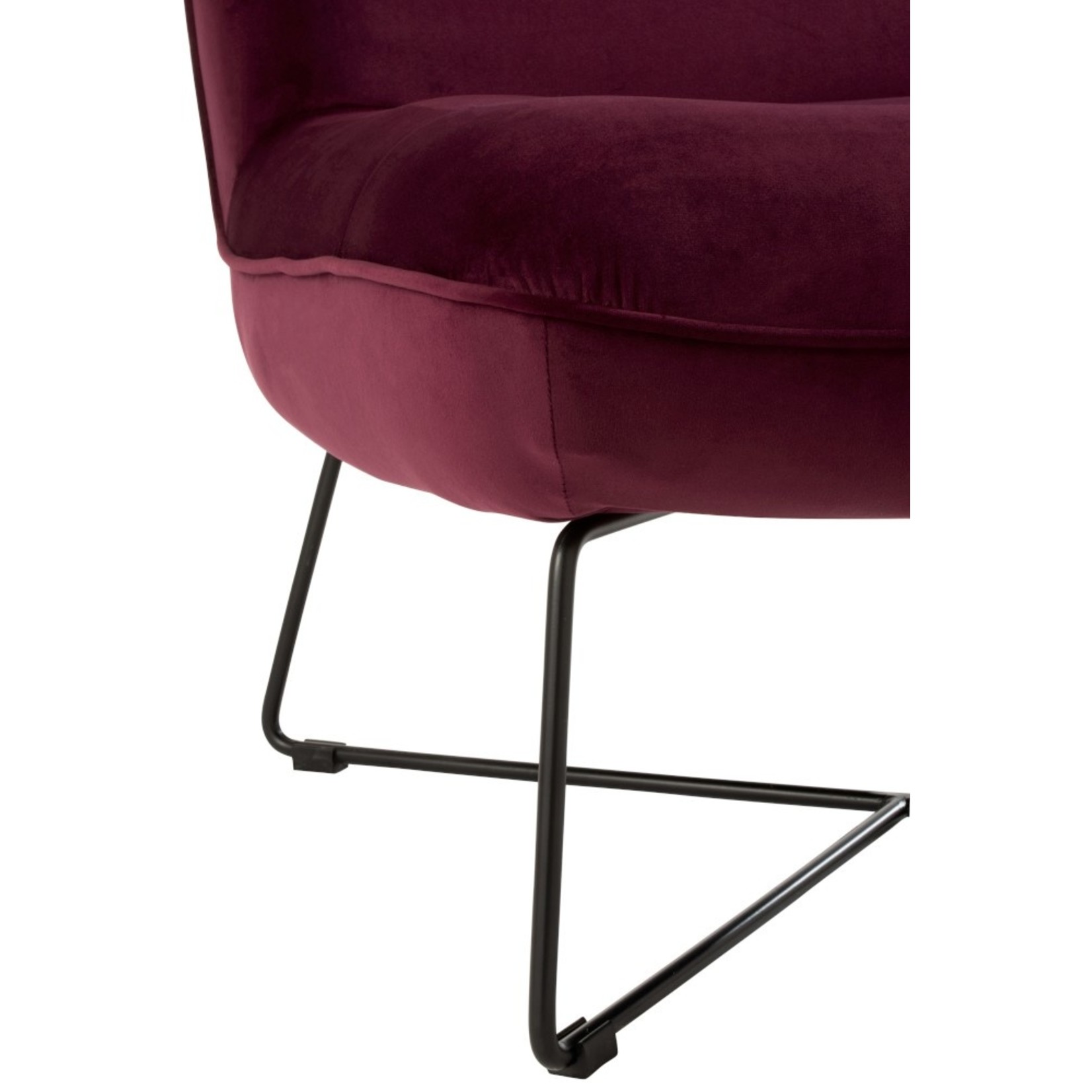 J-Line Relaxing Chair Crossed Frame Metal - Burgundy