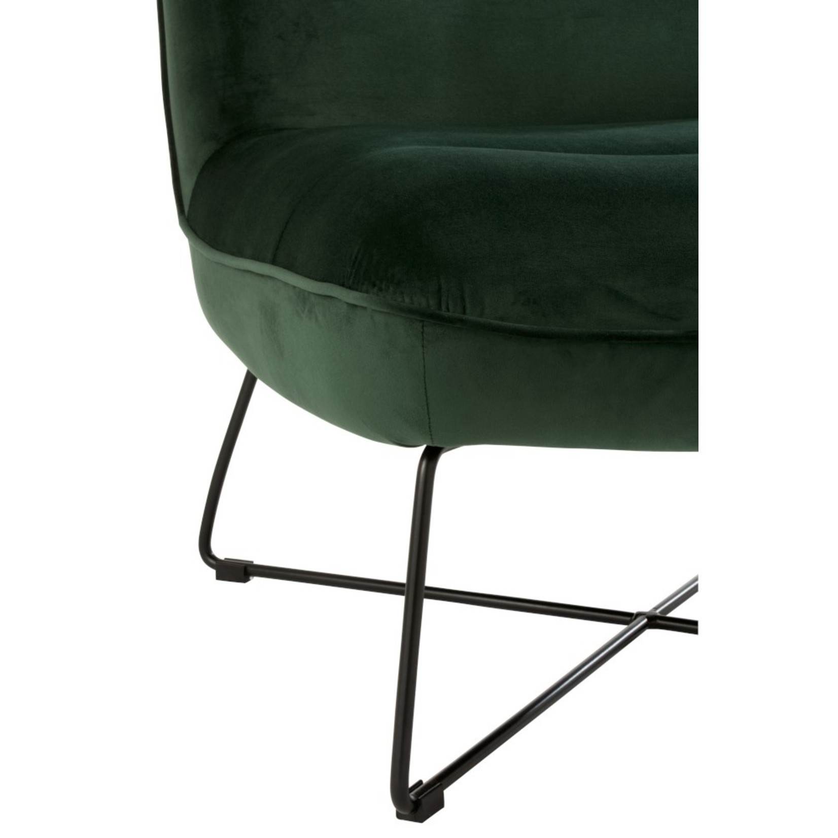 J-Line Relaxing chair Crossed Frame Metal - Dark green