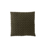 J-Line Cushion Square Woven Polyester - Dark Green