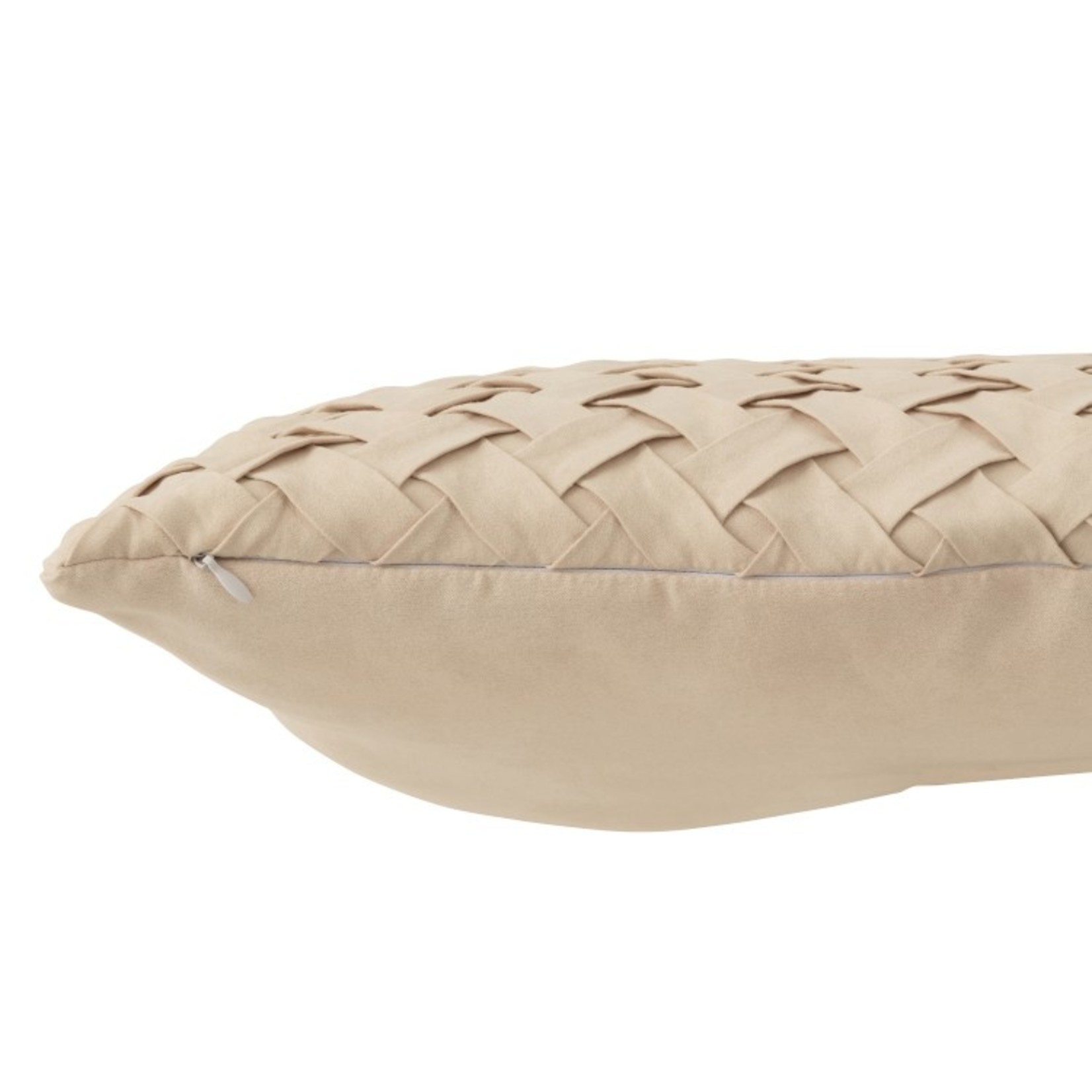 J-Line Cushion Square Woven Polyester - Beige