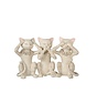 Decoration Figure Cats Hear See and Speak - Gray
