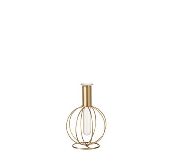 J-Line Tube Vase Globe Forging Glass - Gold