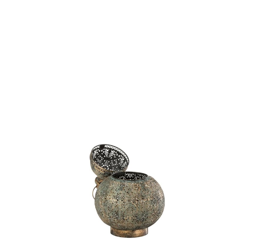 Lantern Candle Oriental Ironwork Gold - Small