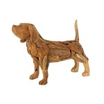 J-Line Decoration figure Dog Teak