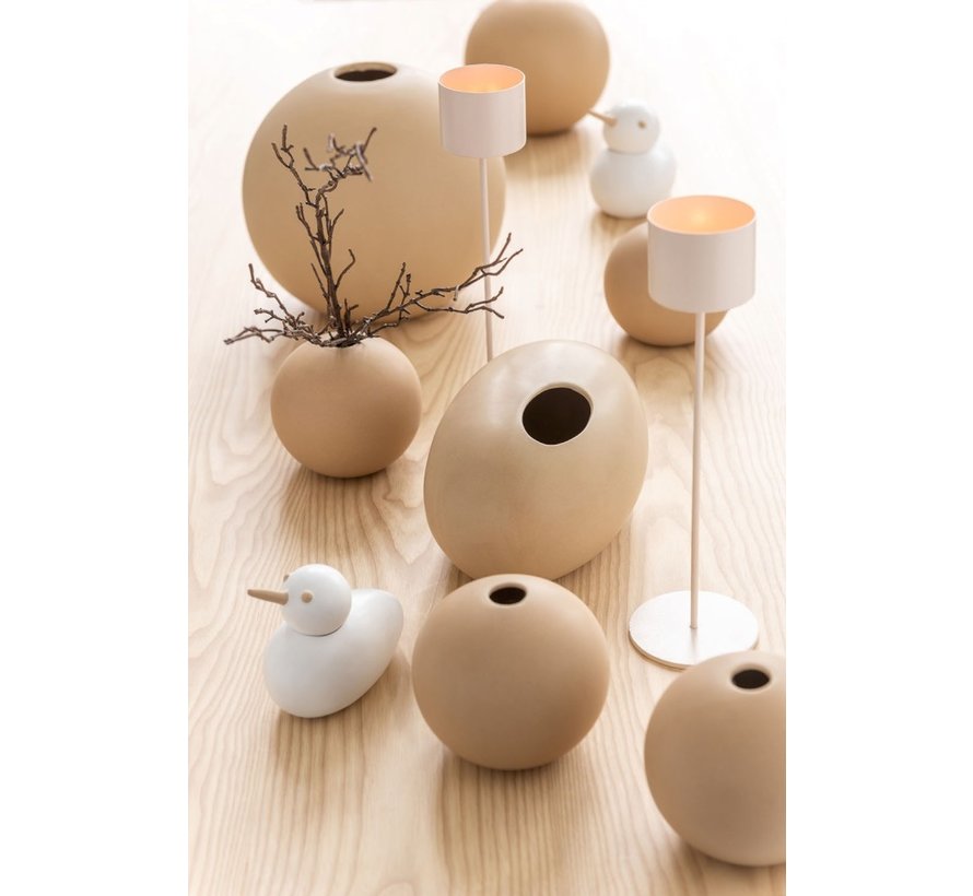 Vase Sphere Ceramic Pastel Matt Beige - Medium
