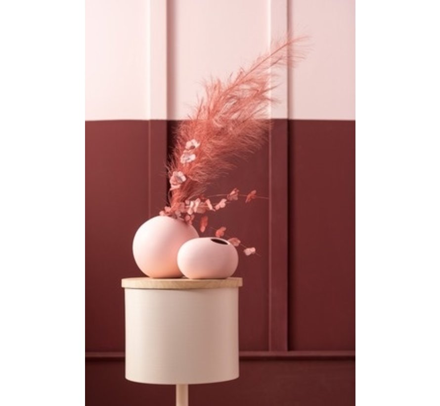 Vase Sphere Ceramic Pastel Mat Pink - Medium