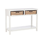 Console Table Rectangle Baskets White