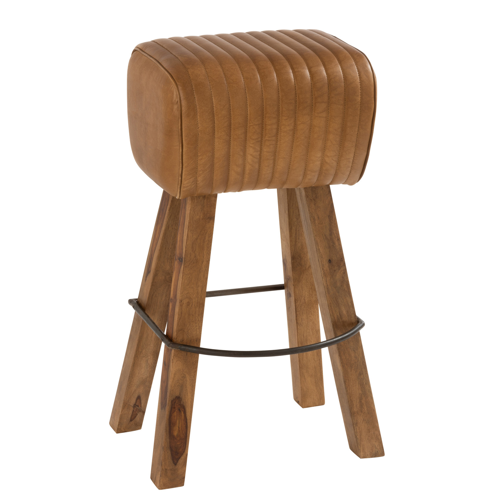 J-Line Gym Stool Rectangle Leather