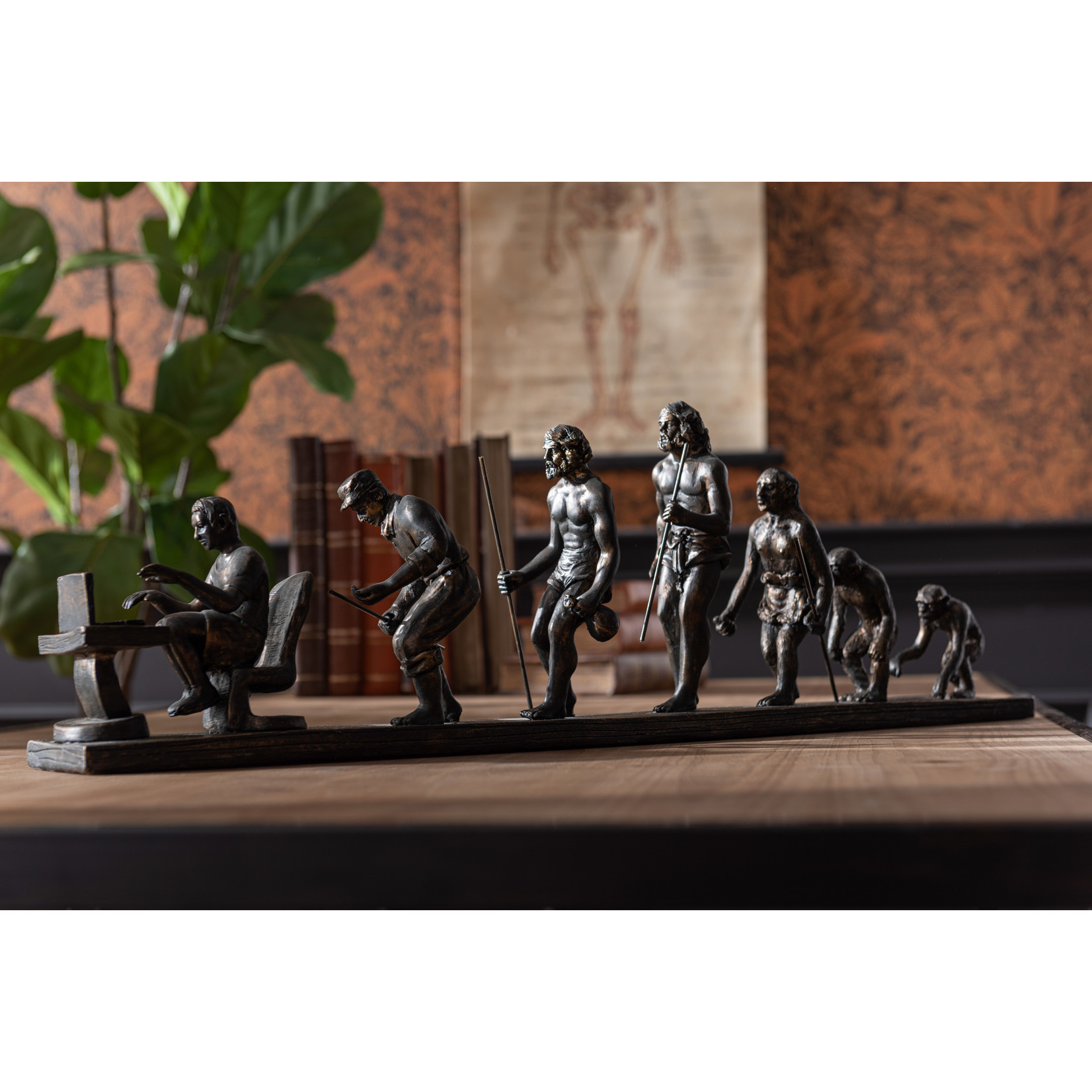 J-Line Decoration Figure Evolution Of Man - Bronze