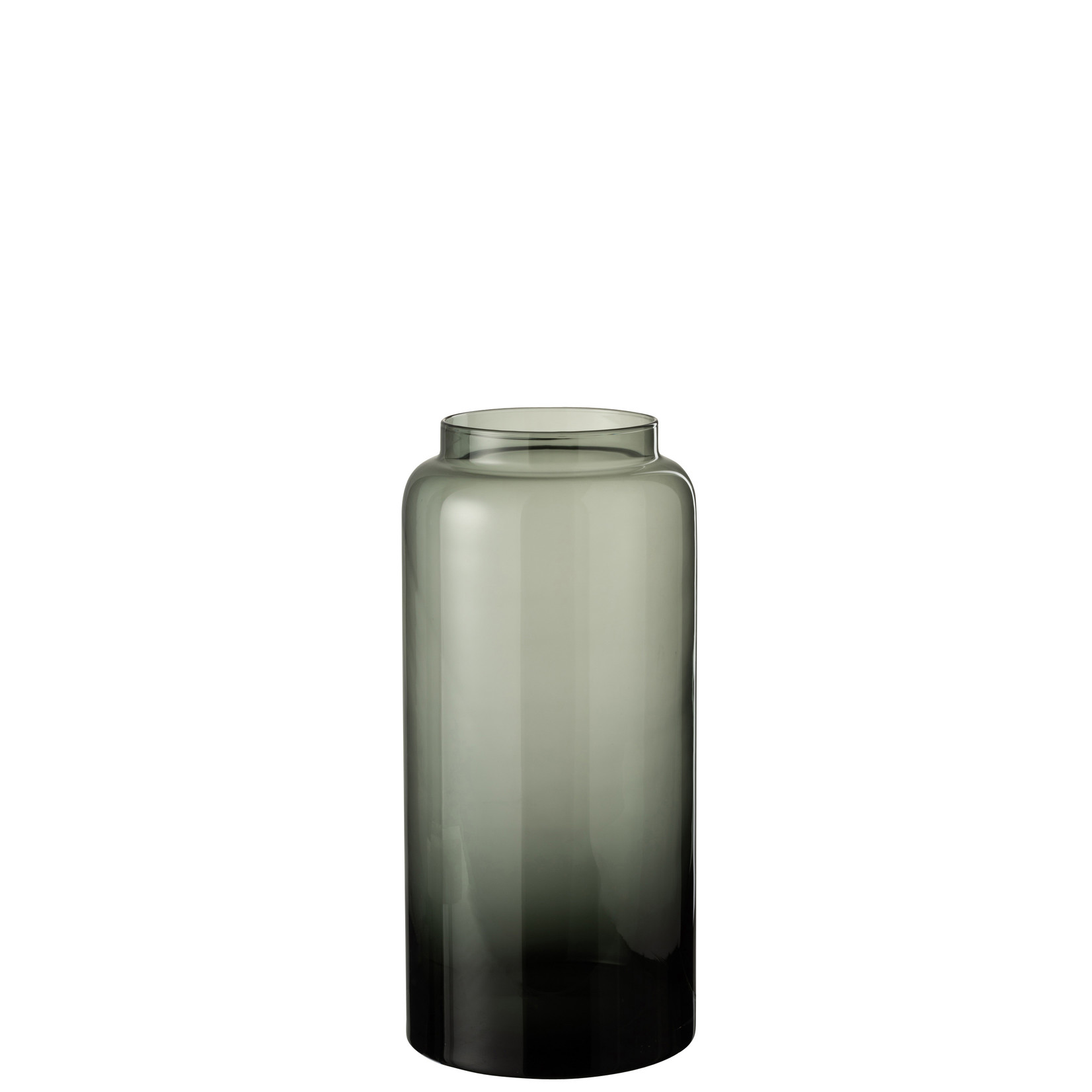 J-Line Bottles Vase Low Glass Gray Small