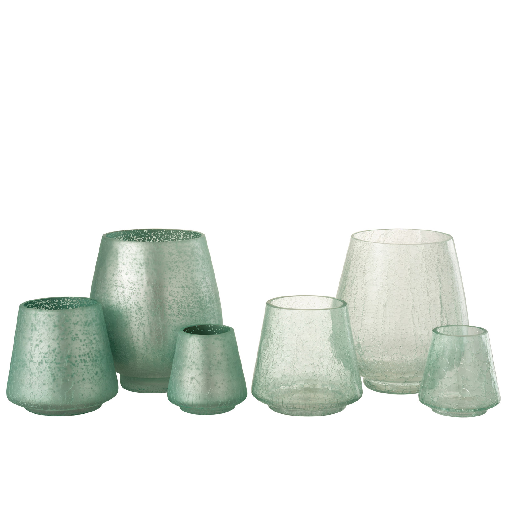 J-Line Tealight holders Crackle Green Small