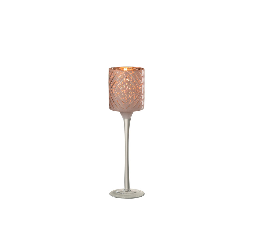 Tealight Holder On Foot Pink Small