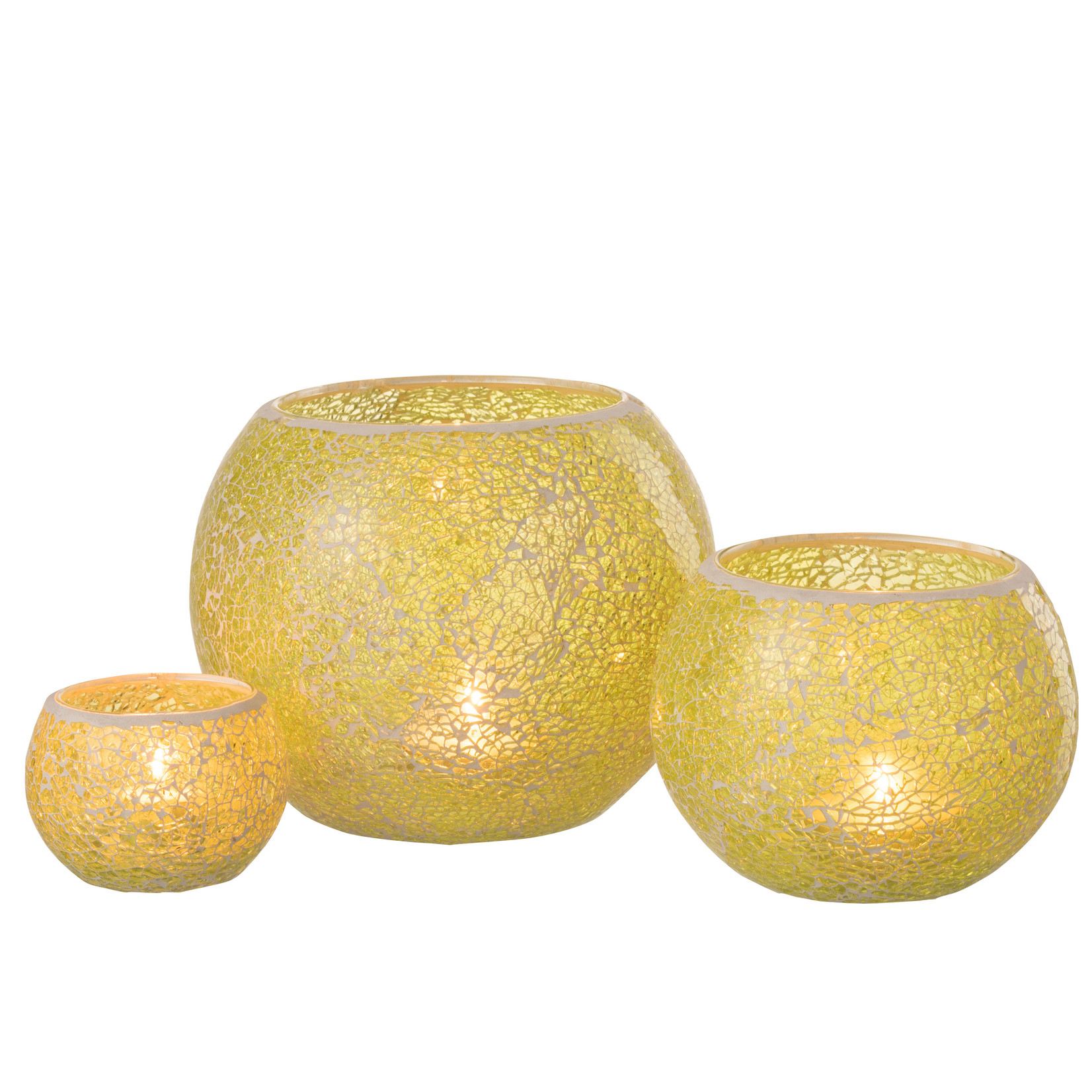 J-Line Tealight holder Round Yellow Medium