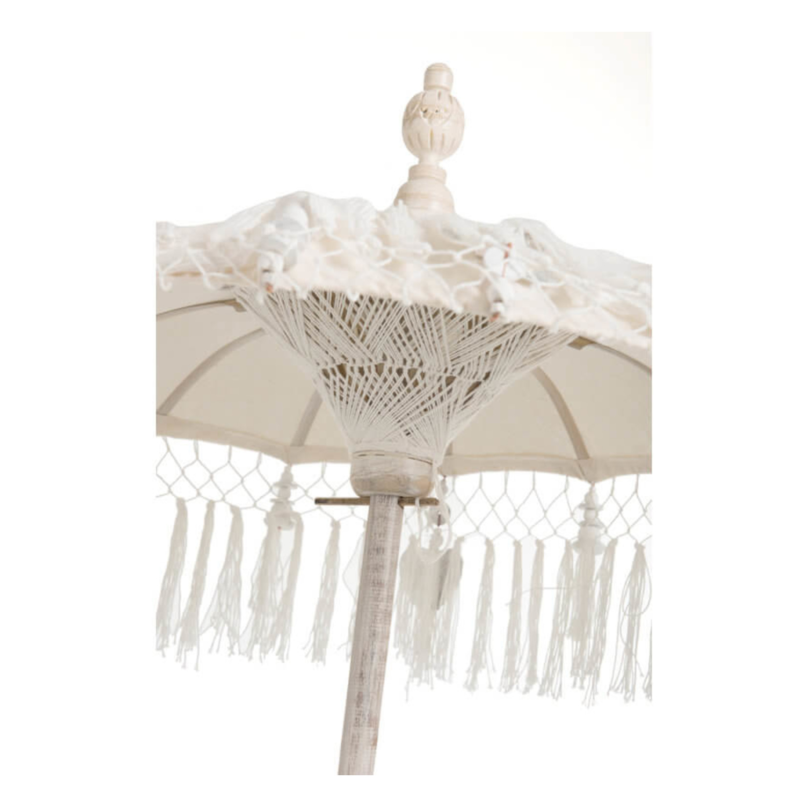 J-Line Parasol Kwastjes Katoen Creme Small