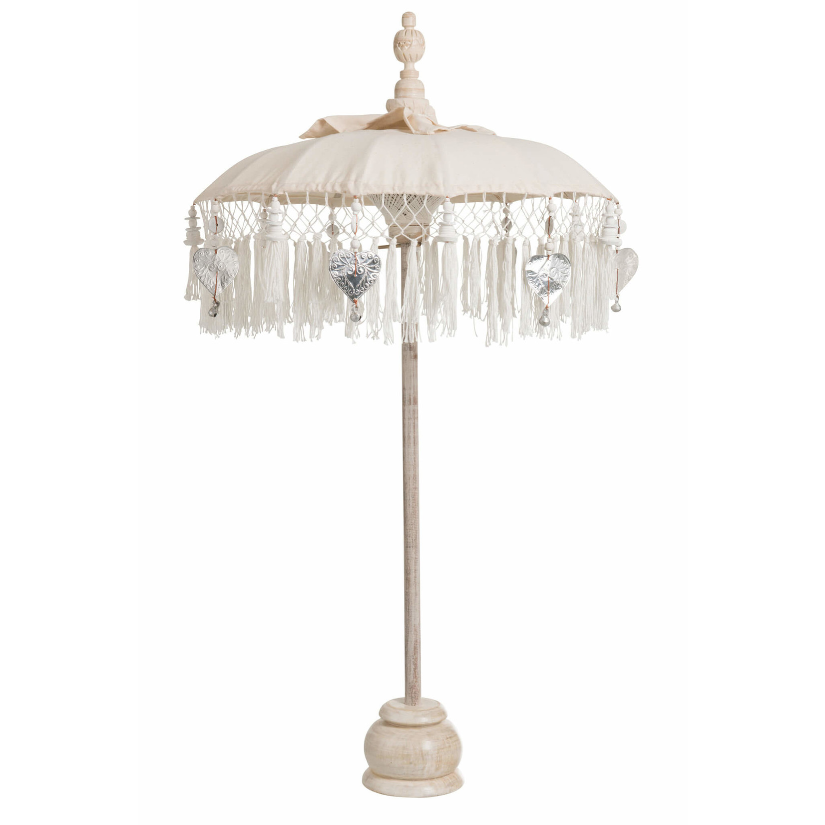 J-Line Parasol Kwastjes Katoen Creme Small