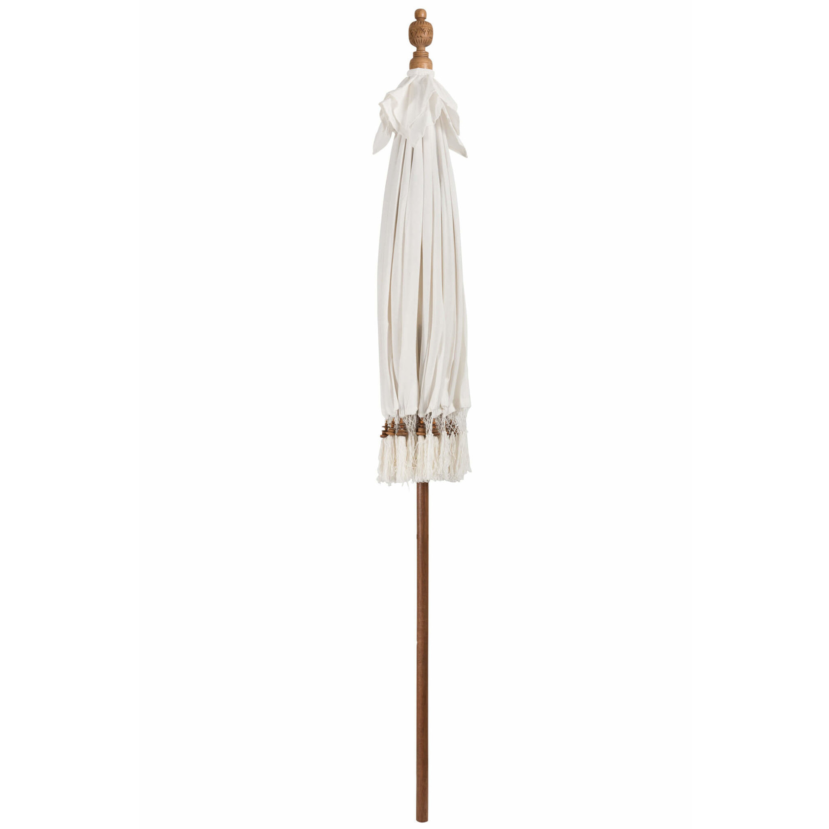 J-Line Parasol Tassels Cotton White Brown