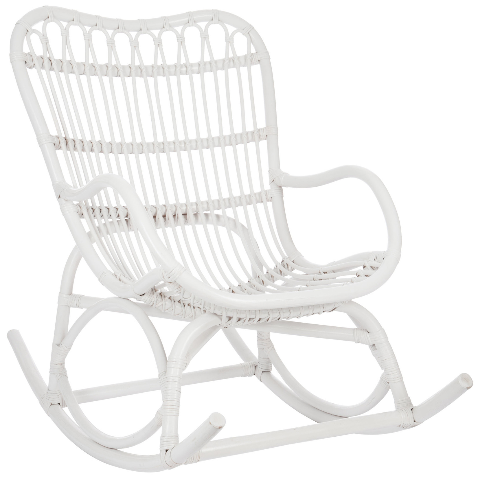 J-Line Rocking chair Rattan Matt White