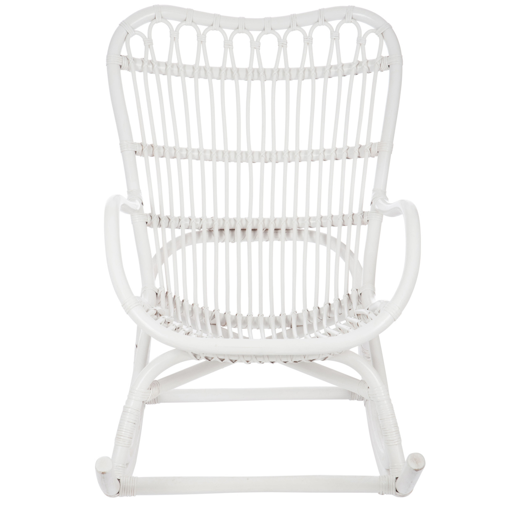 J-Line Rocking chair Rattan Matt White