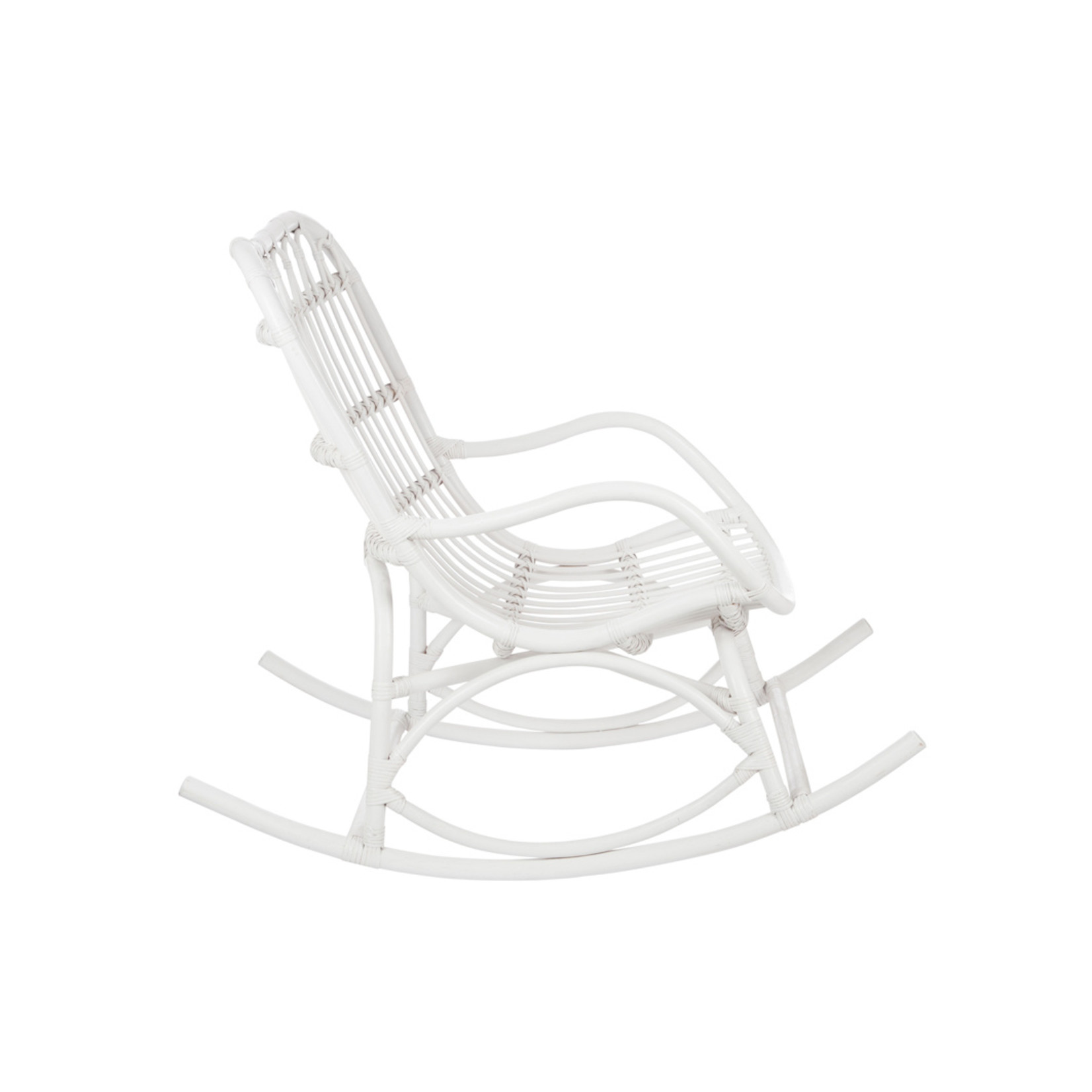 J-Line Rocking chair Rattan Matt White