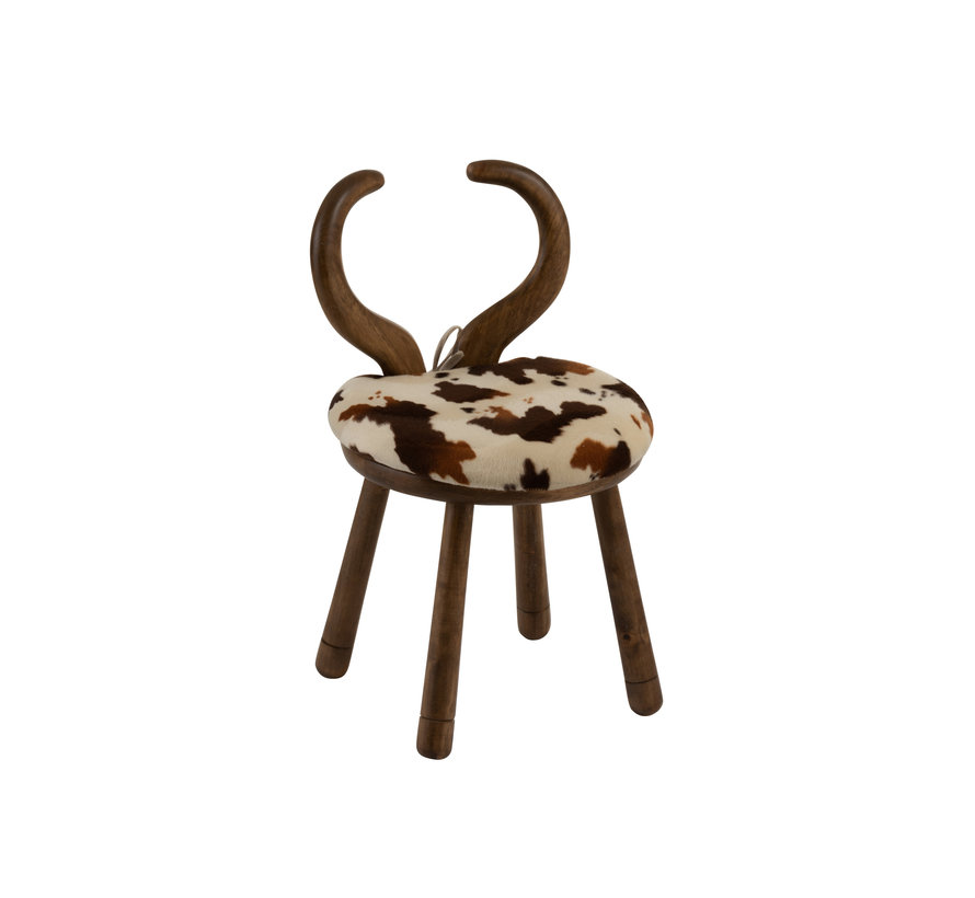 Chair Cow Horns Wood Brown