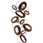 J-Line Wall Decoration Oval Circles Brown Large