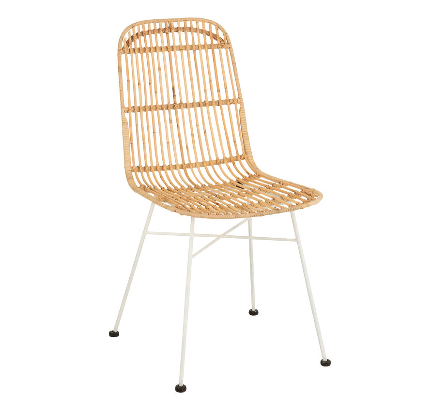 Dining chair Rural Rattan White Natural Nature