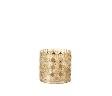 J-Line Tealight Holder Mosaic Gold Medium