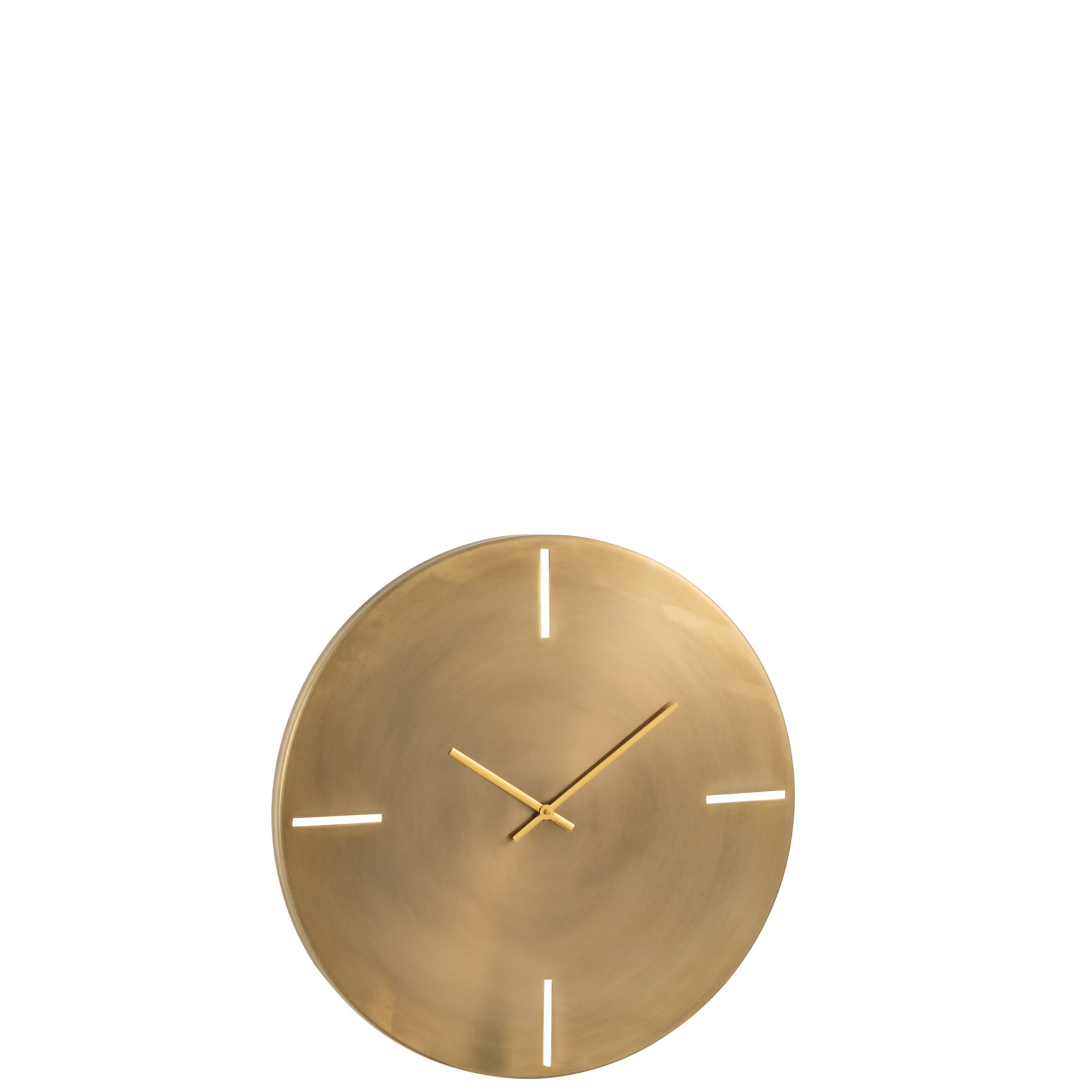 J-Line Wall Clock Round Gold Metal Small