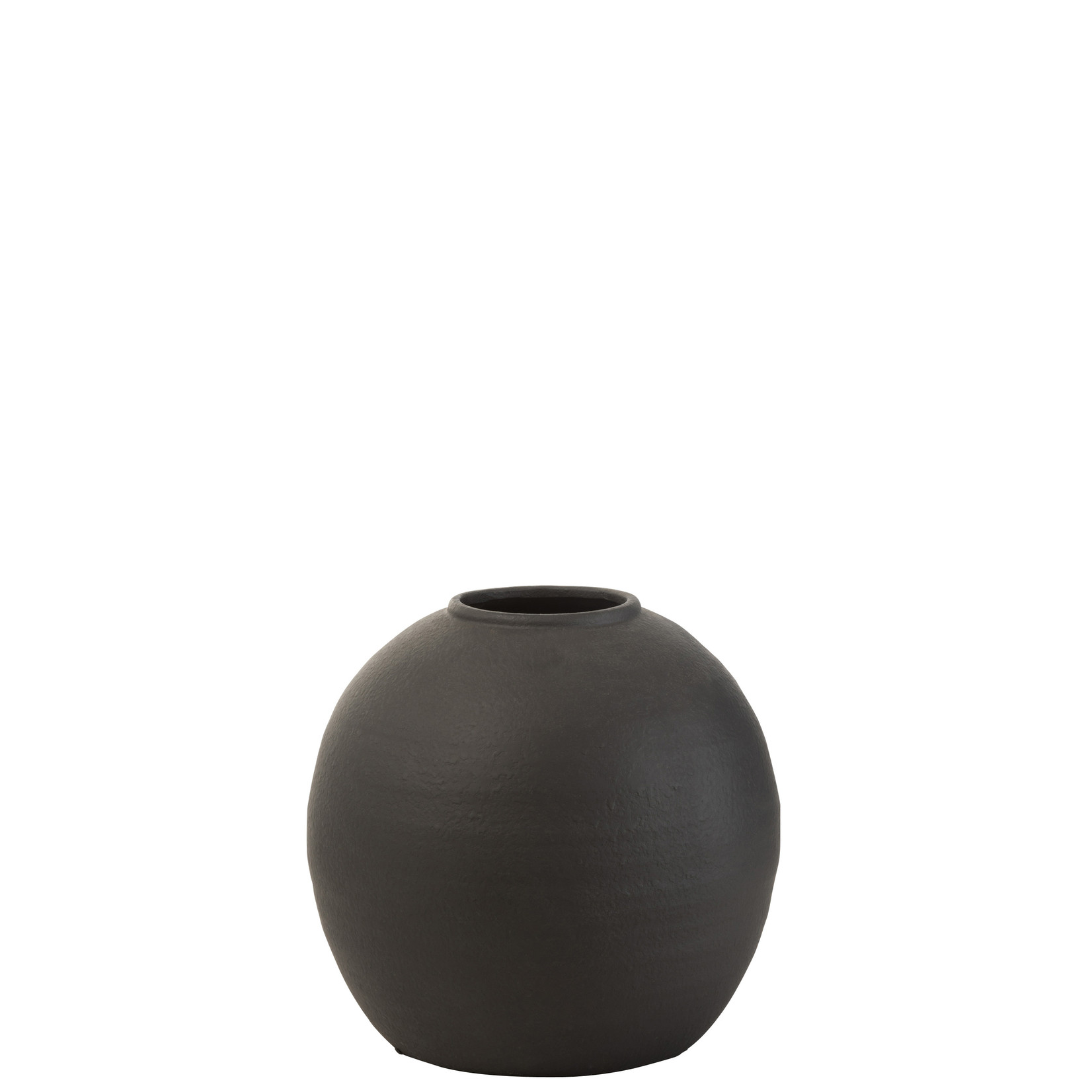 J-Line Vase Round Cement Black Small