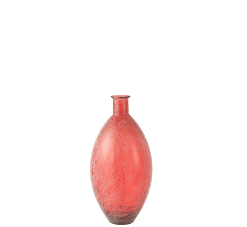 J-Line Bottles Vase Red Glass Medium
