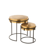 J-Line Side Tables Round Aluminum Gold