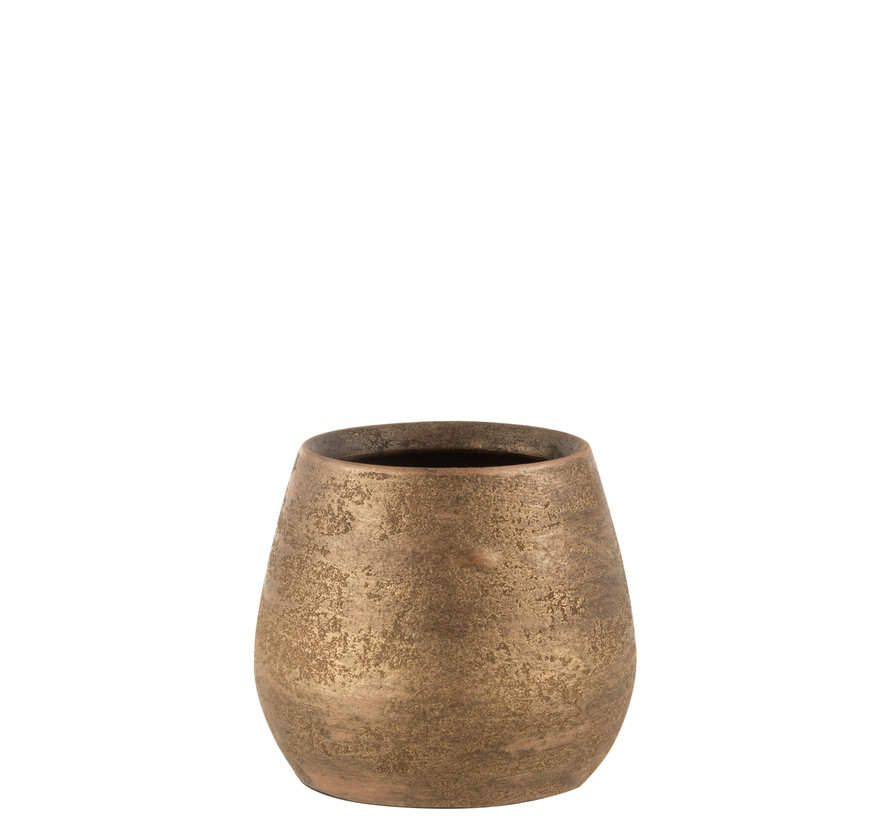 Flowerpot Rough Gold Ceramic medium