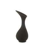 J-Line Vase Raw Aluminum Black Medium