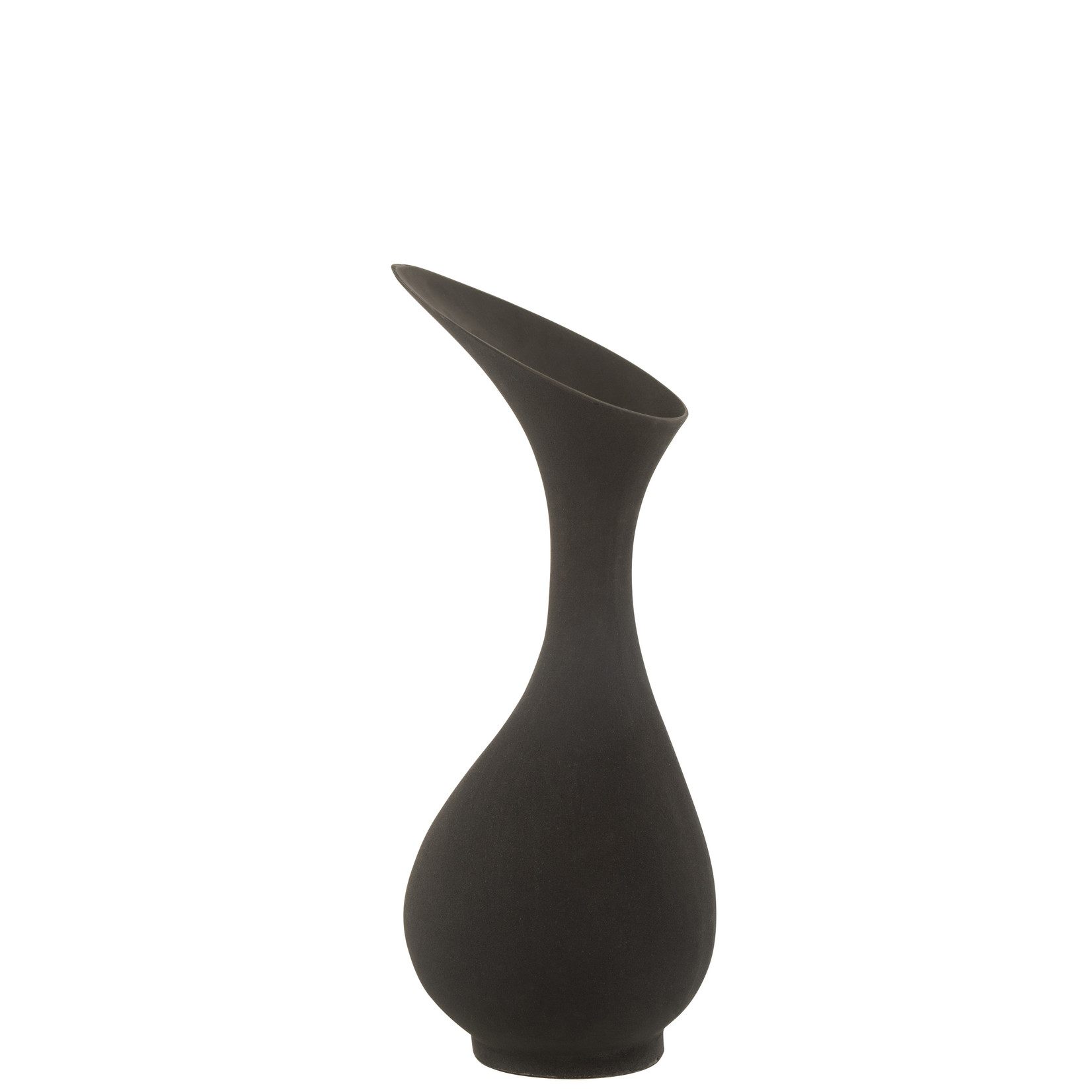 J-Line Vase Raw Aluminum Black Medium