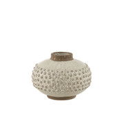 J-Line Vase Uneven ceramic White Small