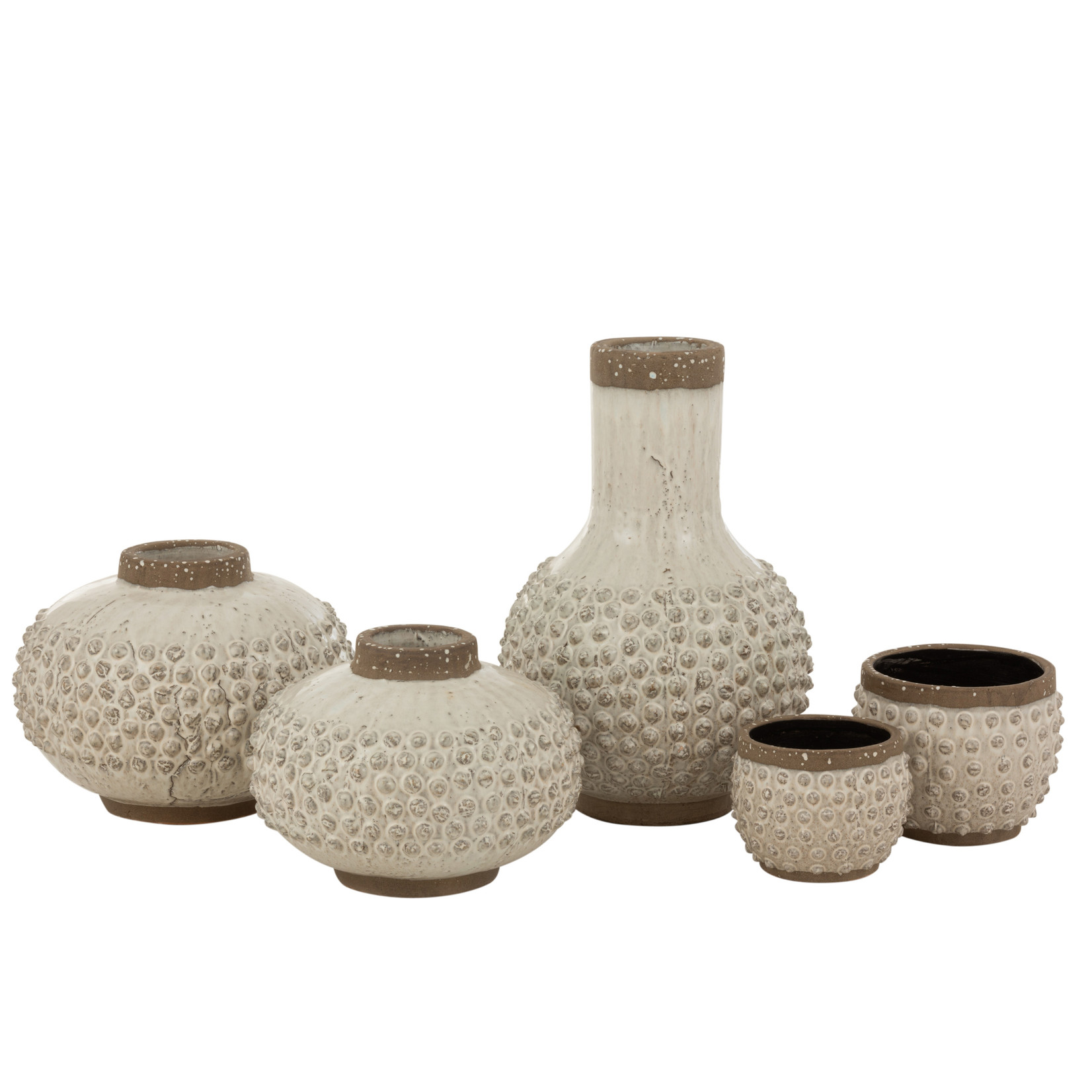 J-Line Flowerpot Round Uneven ceramics Large