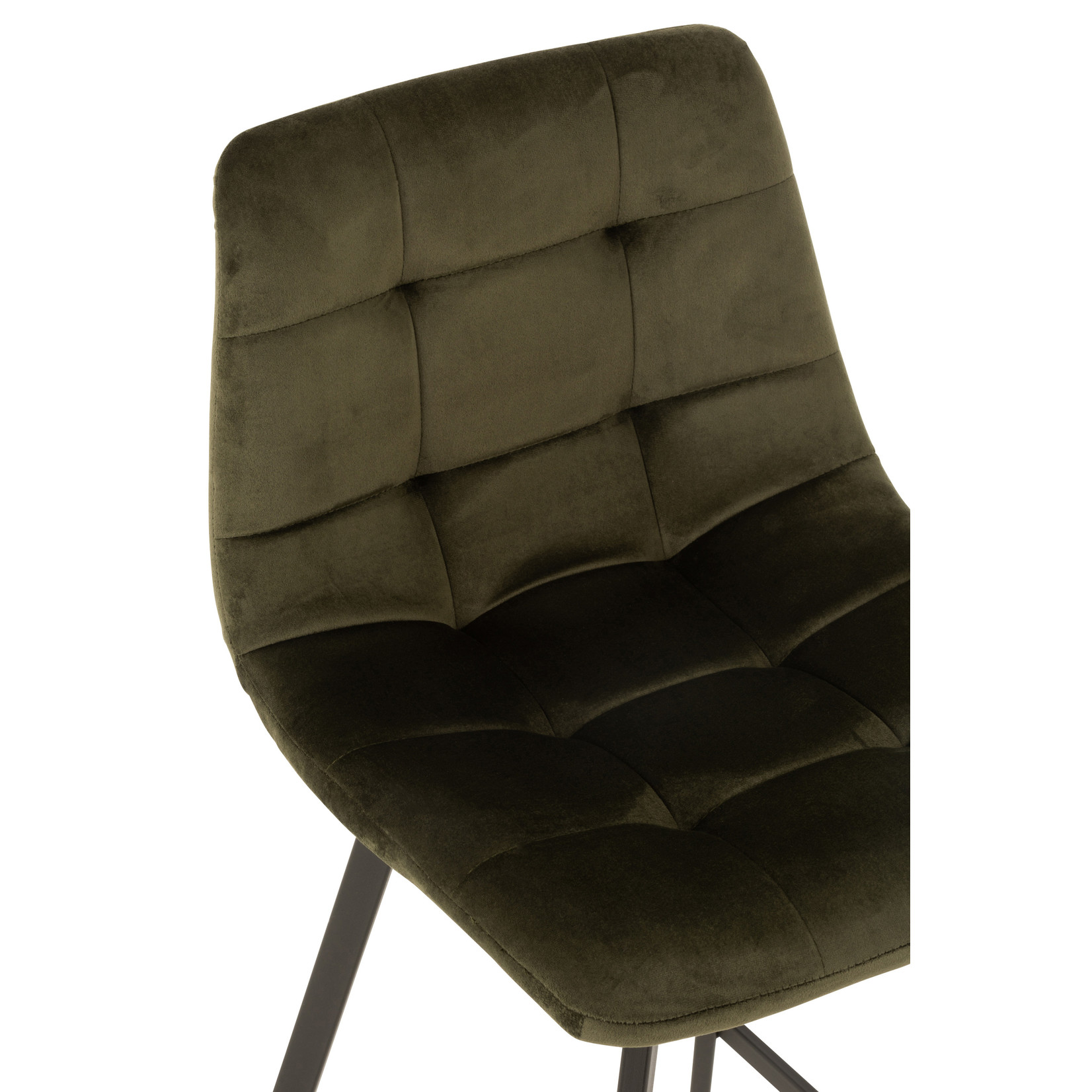 J-Line Barstool High Velvet Dark Green