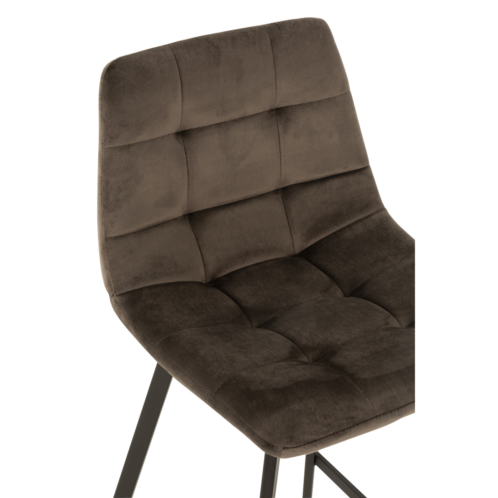 J-Line Bar chair High Velvet Dark brown