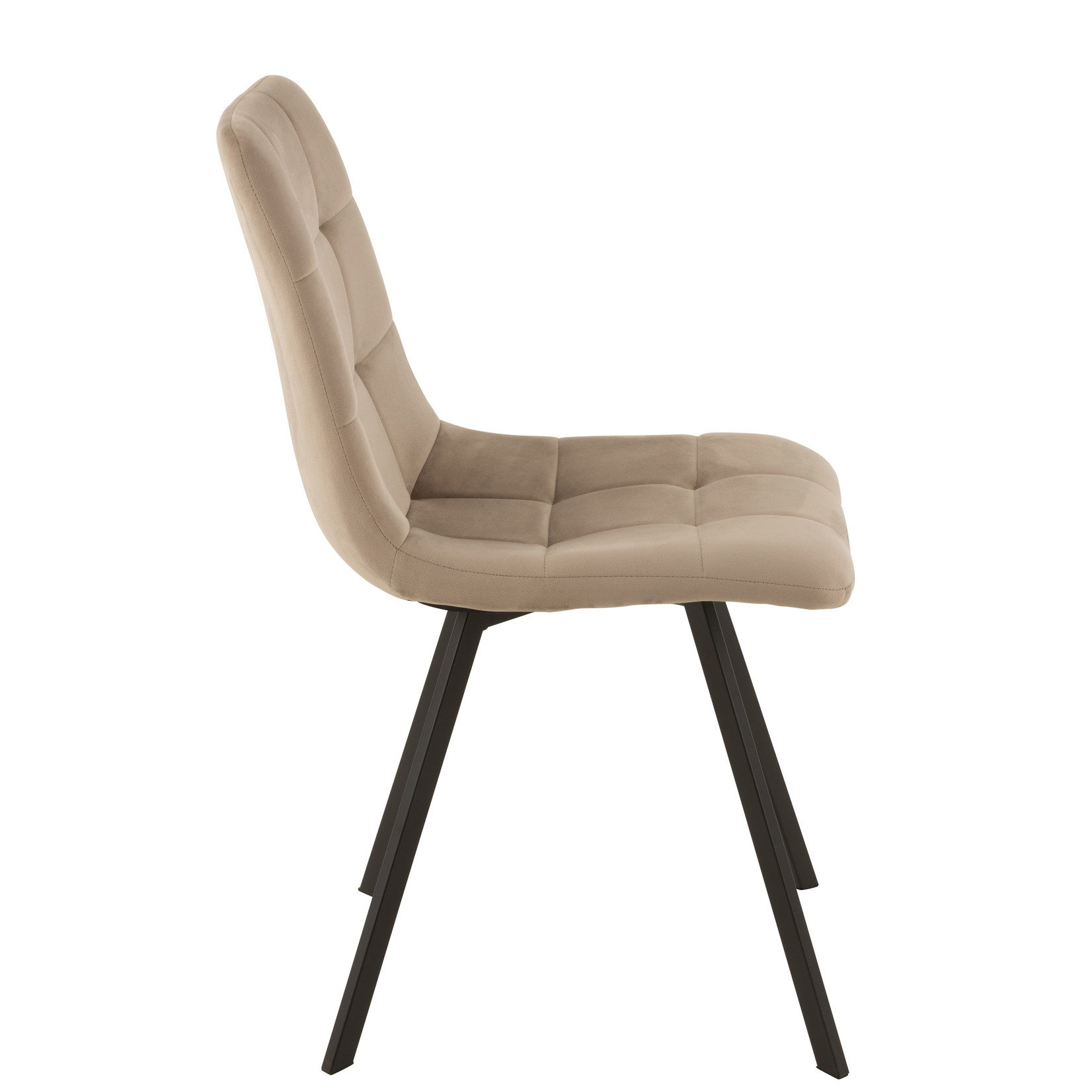 J-Line Dining chair Velvet Dark Beige