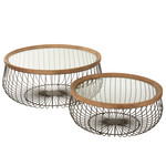 J-Line Coffee tables Round Glass Metal Black