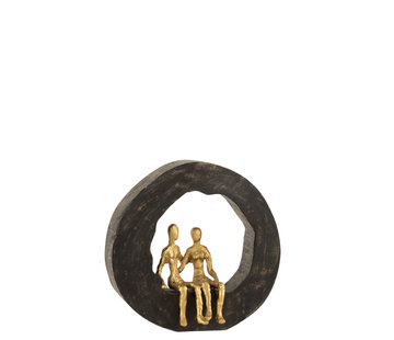 J-Line Statue Couple In Circle Gold