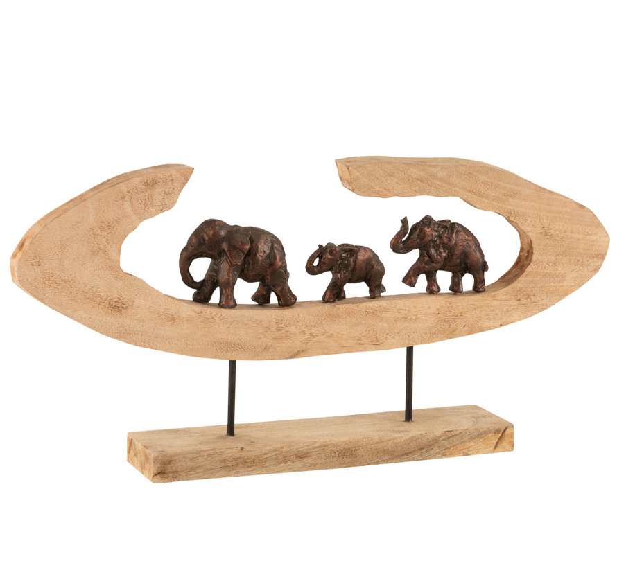 Figurine Family Elephants Mango Wood